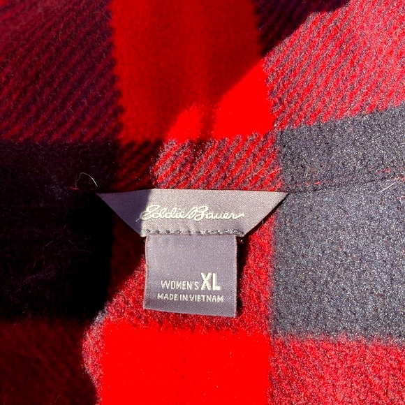 Eddie Bauer XL Polar Pullover Red and Black - Picture 8 of 12